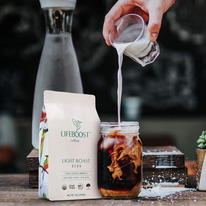 Lifeboost Light Roast Coffee Beans - Organic Low Acid Whole Bean Coffee - 12 Ounces - Image 2